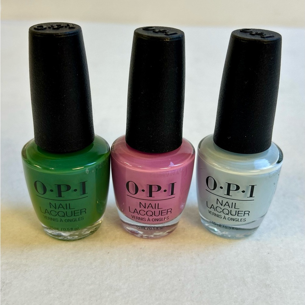 Bundle of 3 New OPI Nail Polishes / Pink Green Blue